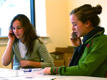 campaigners making calls